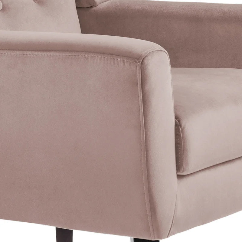 Fauteuil d'appoint capitonné en velours