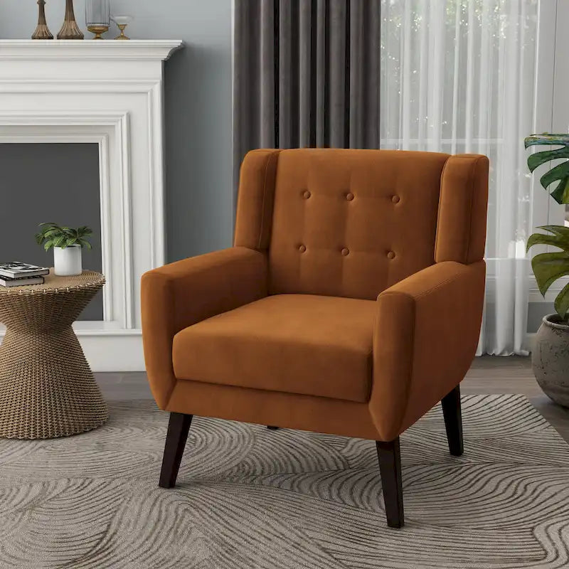 Fauteuil d'appoint capitonné en velours