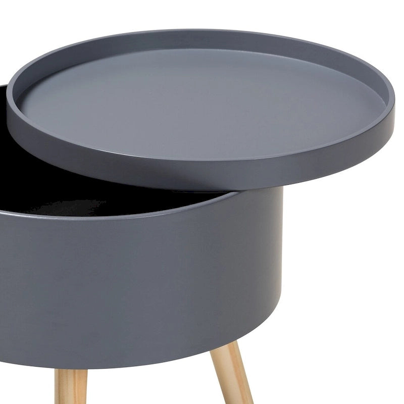 Table d'appoint moderne en bois de style médiéval avec plateau amovible