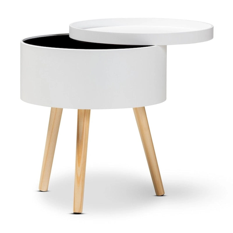 Table d'appoint moderne en bois de style médiéval avec plateau amovible