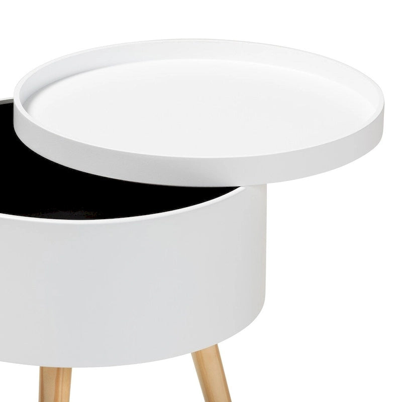 Table d'appoint moderne en bois de style médiéval avec plateau amovible