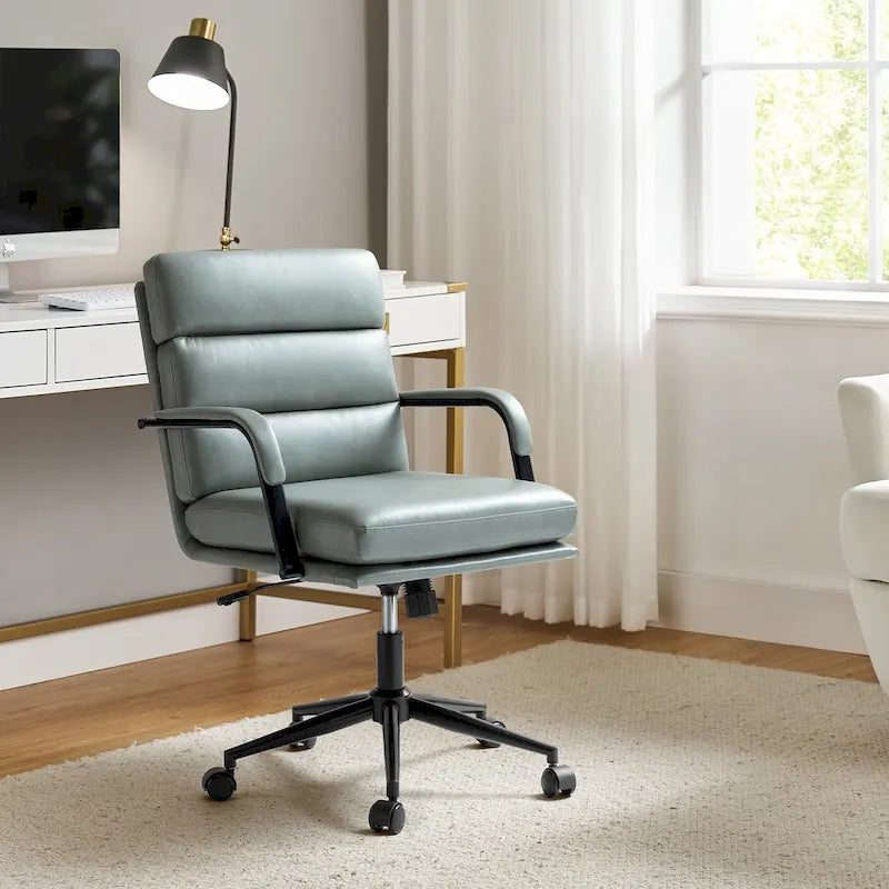 Chaise de bureau moderne en similicuir avec inclinaison verrouillable et fonction d'inclinaison centrale.
