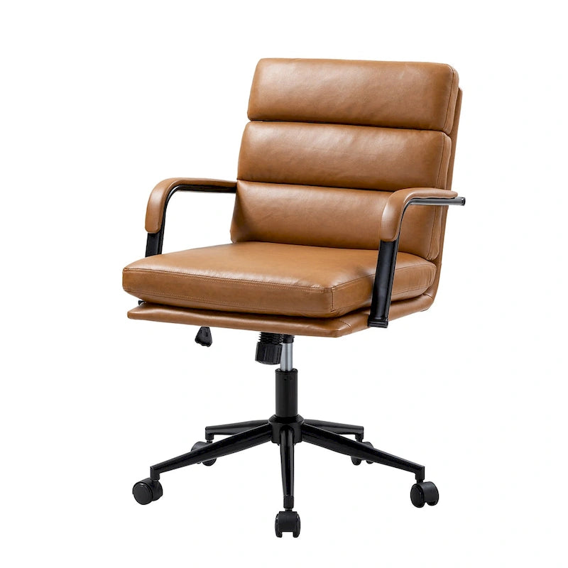 Chaise de bureau moderne en similicuir avec inclinaison verrouillable et fonction d'inclinaison centrale.