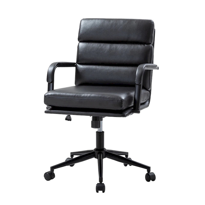 Chaise de bureau moderne en similicuir avec inclinaison verrouillable et fonction d'inclinaison centrale.