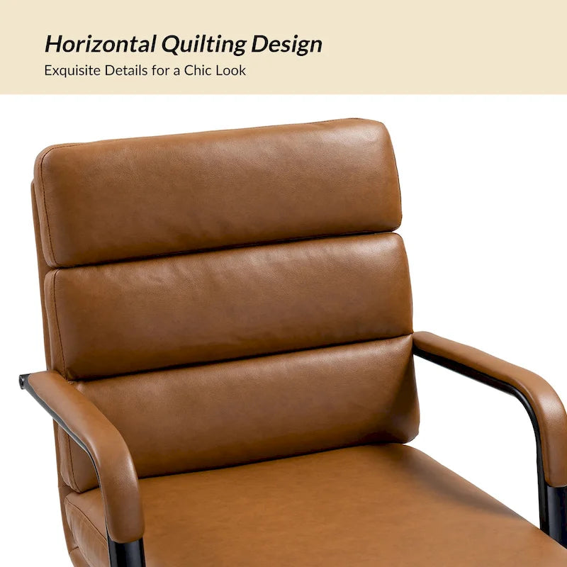 Chaise de bureau moderne en similicuir avec inclinaison verrouillable et fonction d'inclinaison centrale.
