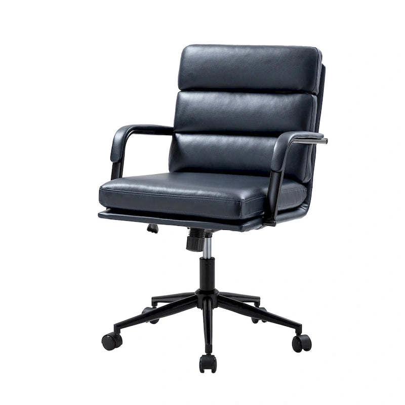 Chaise de bureau moderne en similicuir avec inclinaison verrouillable et fonction d'inclinaison centrale.