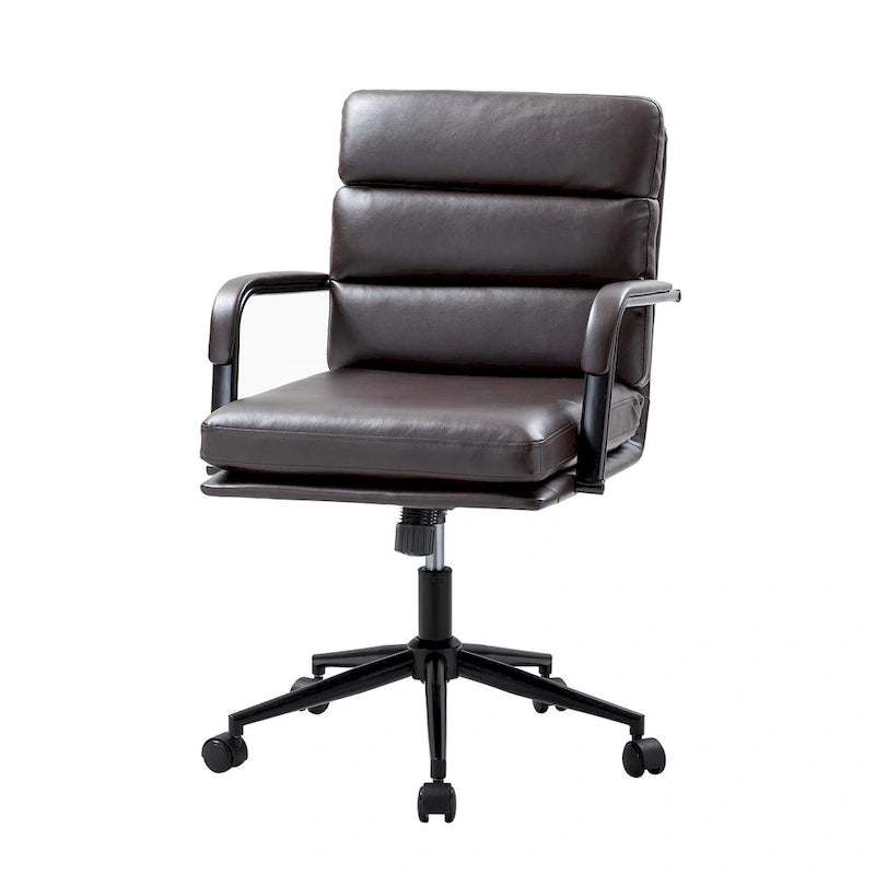 Chaise de bureau moderne en similicuir avec inclinaison verrouillable et fonction d'inclinaison centrale.