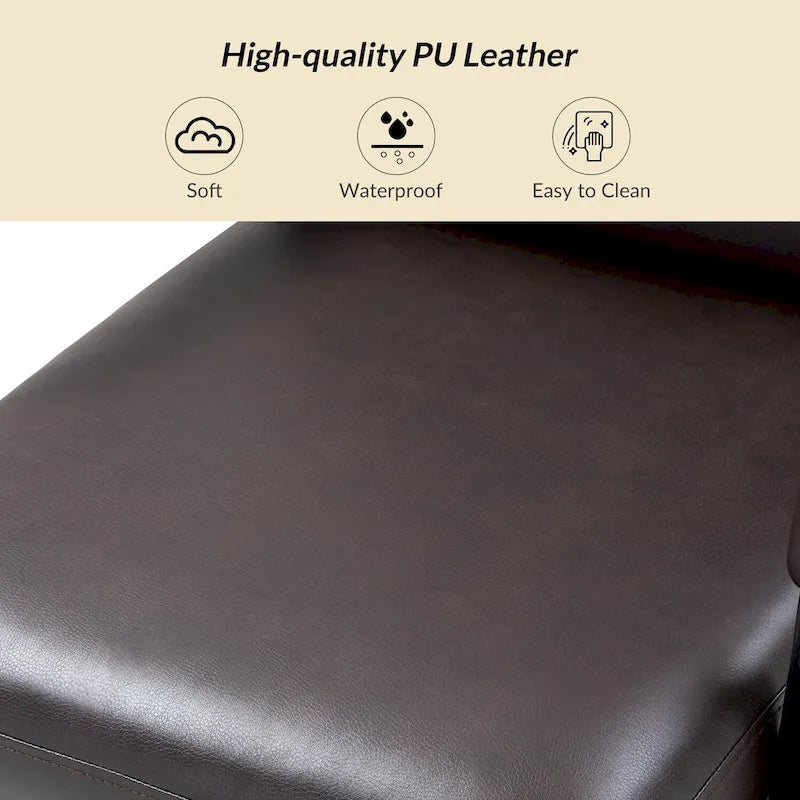 Chaise de bureau moderne en similicuir avec inclinaison verrouillable et fonction d'inclinaison centrale.