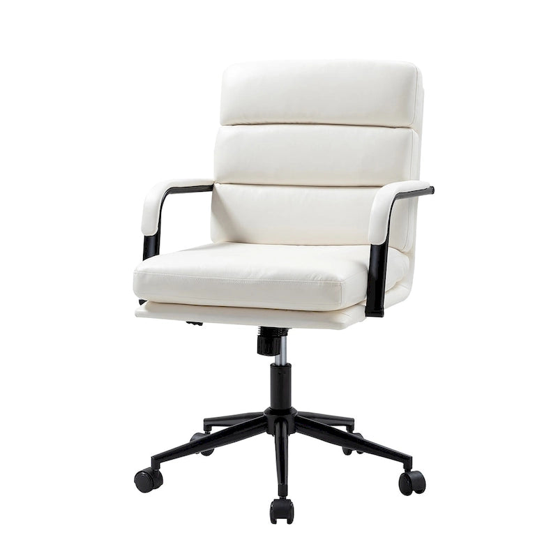 Chaise de bureau moderne en similicuir avec inclinaison verrouillable et fonction d'inclinaison centrale.