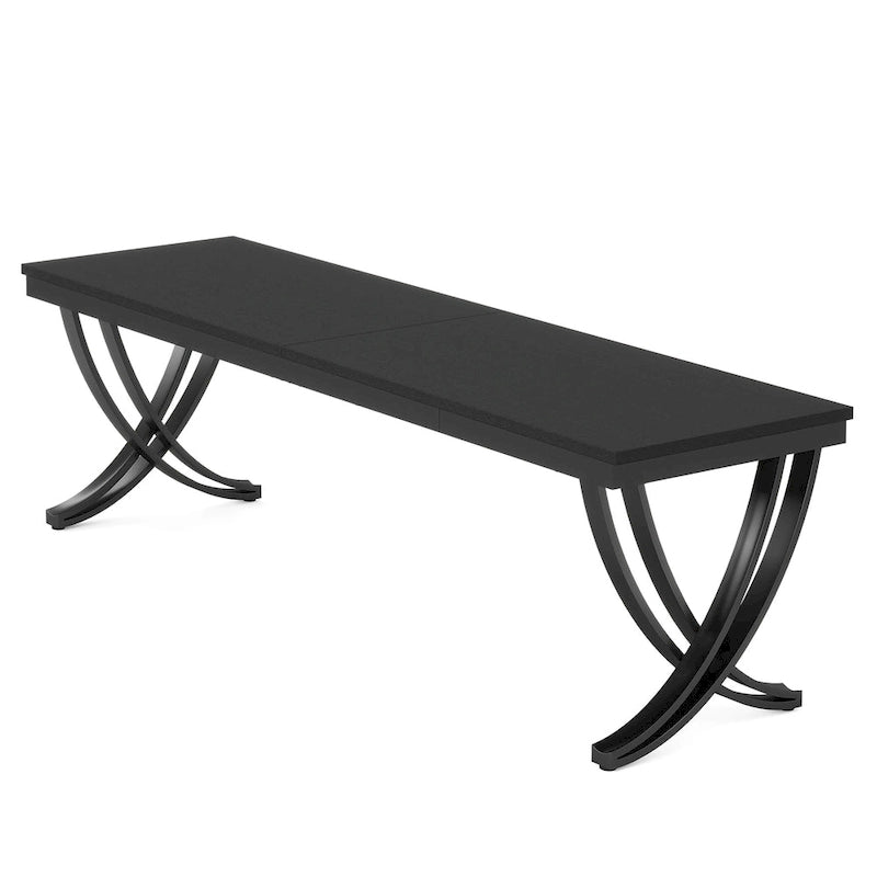 78,74 Bureau d'ordinateur double extra-long avec pieds métalliques uniques pour bureau à domicile