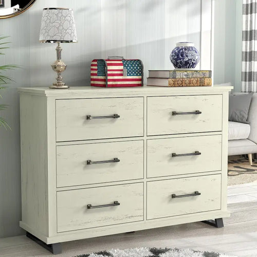 Commode extra-large à six tiroirs de 52 pouces