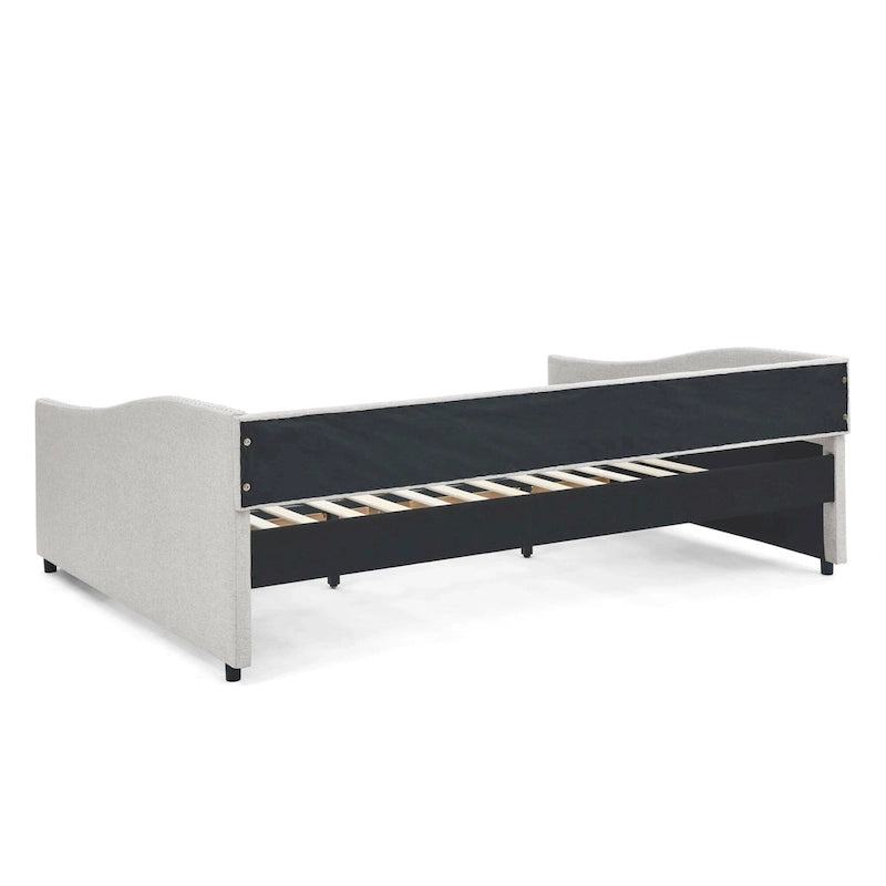 Lit de repos Queen Size avec tiroirs, canapé-lit capitonné