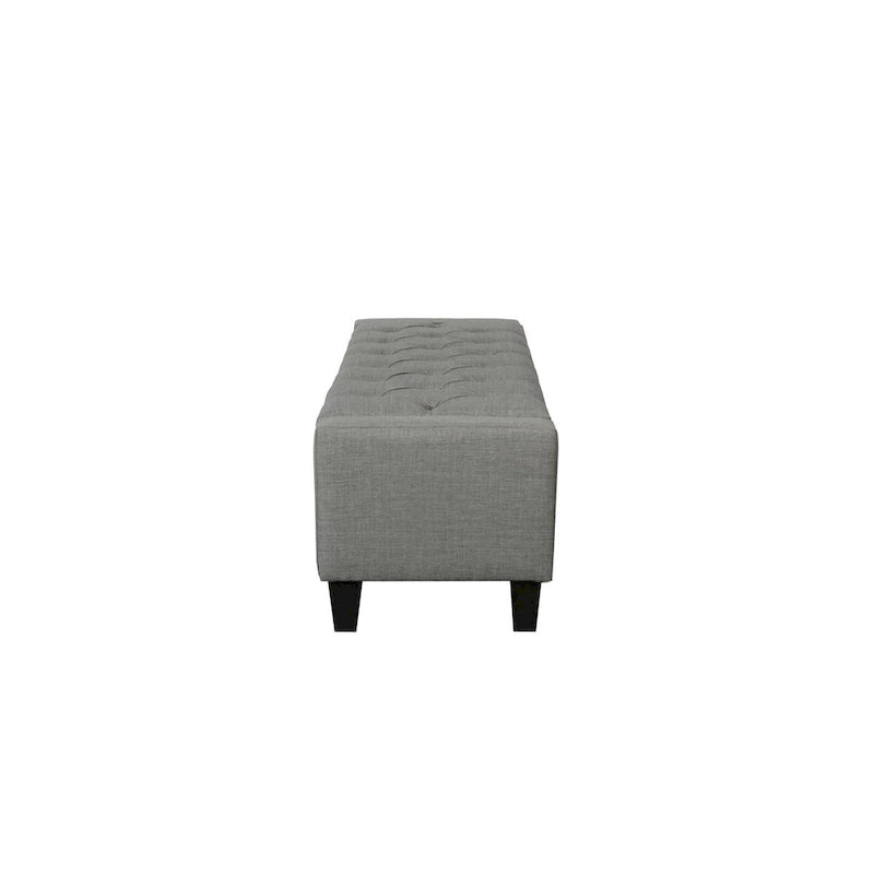 Banc de rangement capitonné en tissu