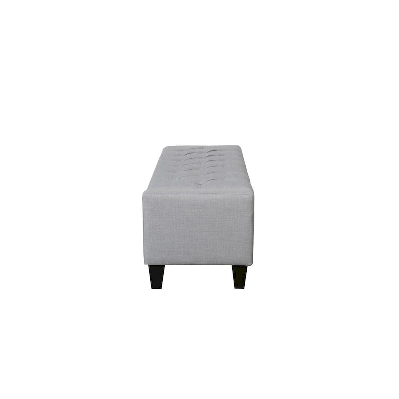 Banc de rangement capitonné en tissu
