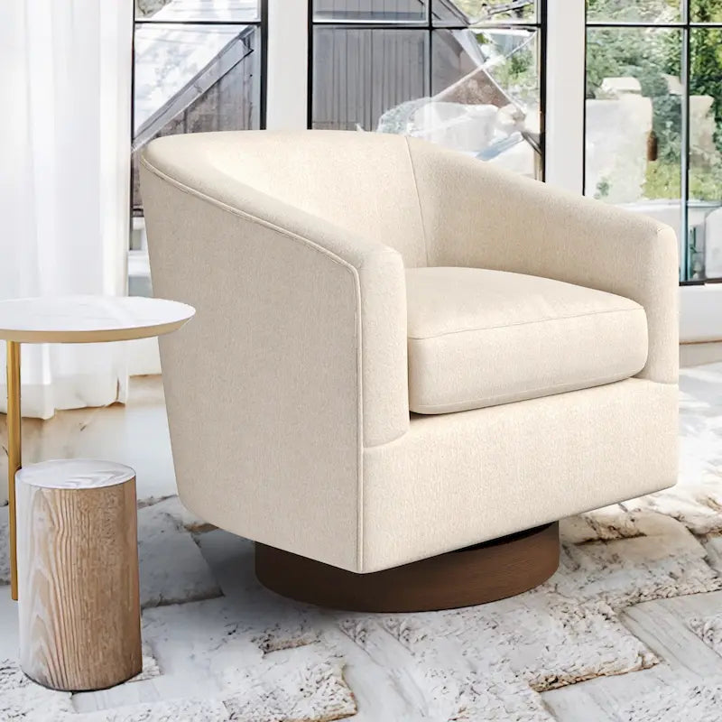 Chaise pivotante de baignoire en bois avec coussin moelleux