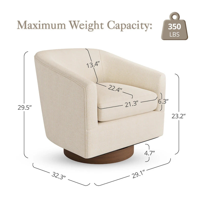Chaise pivotante de baignoire en bois avec coussin moelleux