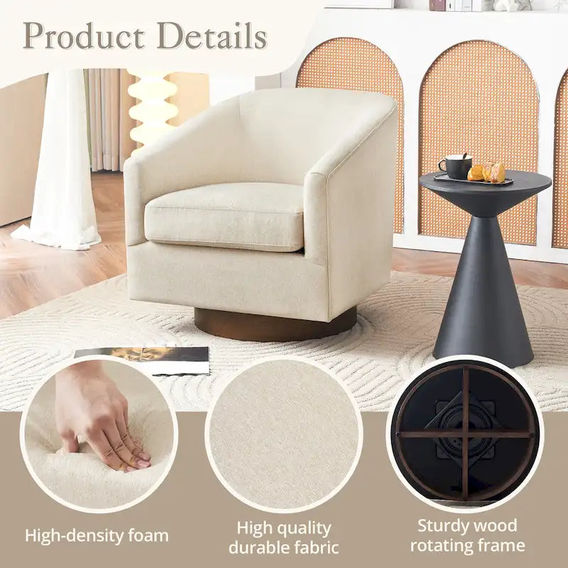 Chaise pivotante de baignoire en bois avec coussin moelleux