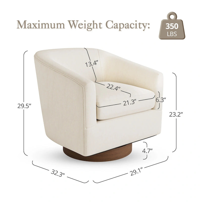 Chaise pivotante de baignoire en bois avec coussin moelleux