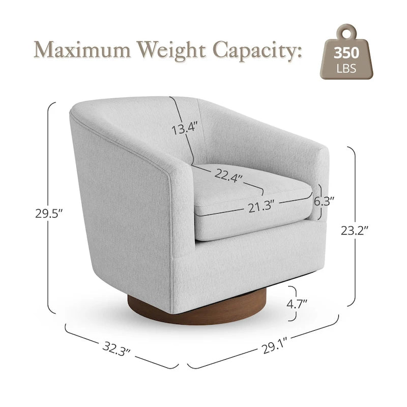 Chaise pivotante de baignoire en bois avec coussin moelleux