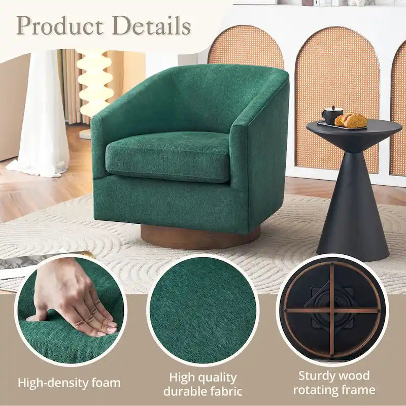 Chaise pivotante de baignoire en bois avec coussin moelleux