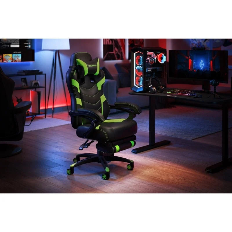 Chaise de jeu - Chaise de jeu avec repose-pieds, bureau et chaise d'ordinateur ergonomiques