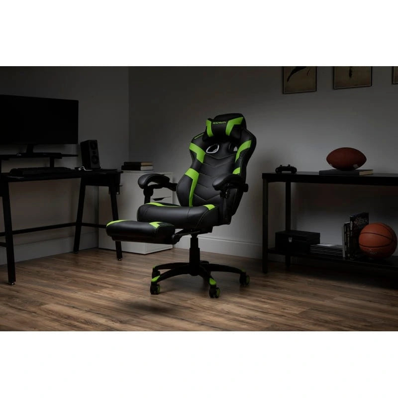 Chaise de jeu - Chaise de jeu avec repose-pieds, bureau et chaise d'ordinateur ergonomiques