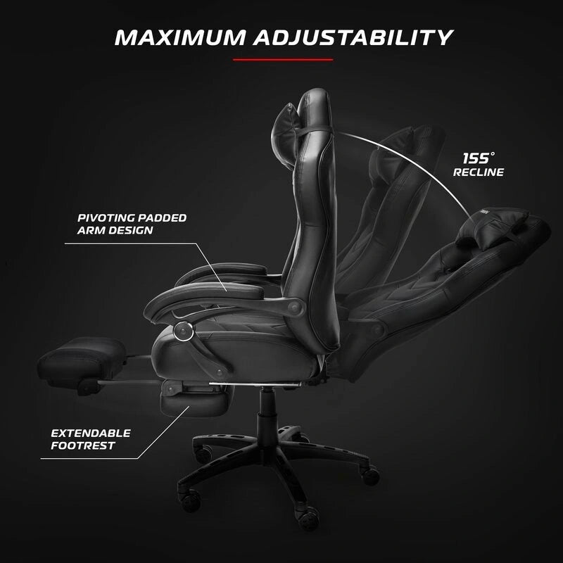 Chaise de jeu - Chaise de jeu avec repose-pieds, bureau et chaise d'ordinateur ergonomiques