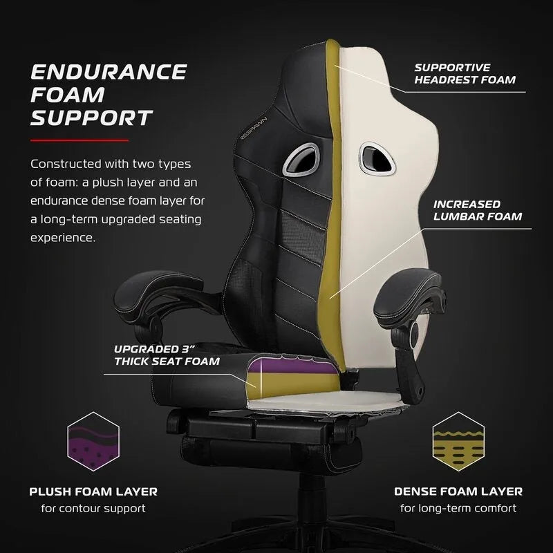 Chaise de jeu - Chaise de jeu avec repose-pieds, bureau et chaise d'ordinateur ergonomiques