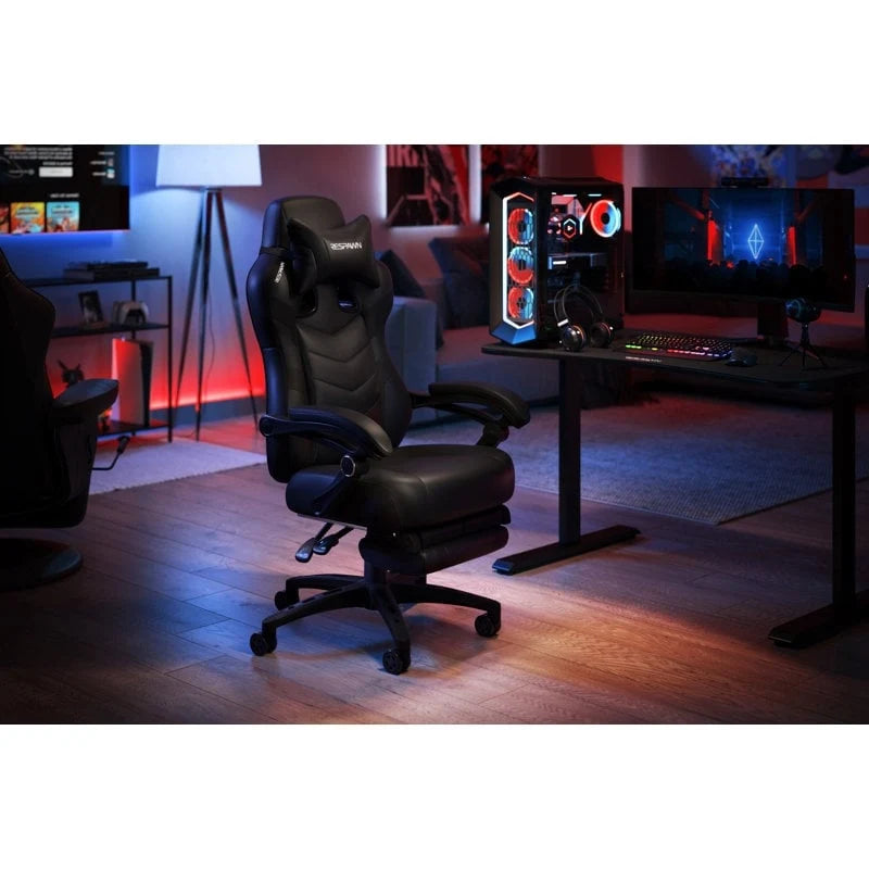Chaise de jeu - Chaise de jeu avec repose-pieds, bureau et chaise d'ordinateur ergonomiques