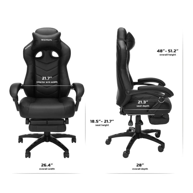 Chaise de jeu - Chaise de jeu avec repose-pieds, bureau et chaise d'ordinateur ergonomiques