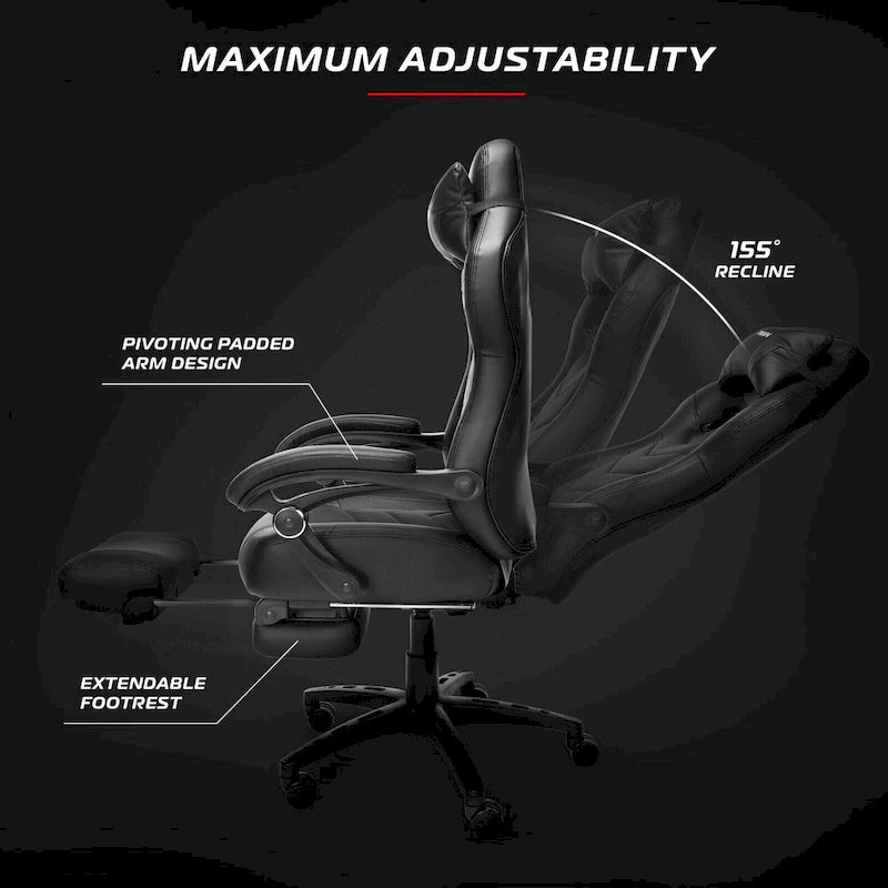 Chaise de jeu - Chaise de jeu avec repose-pieds, bureau et chaise d'ordinateur ergonomiques