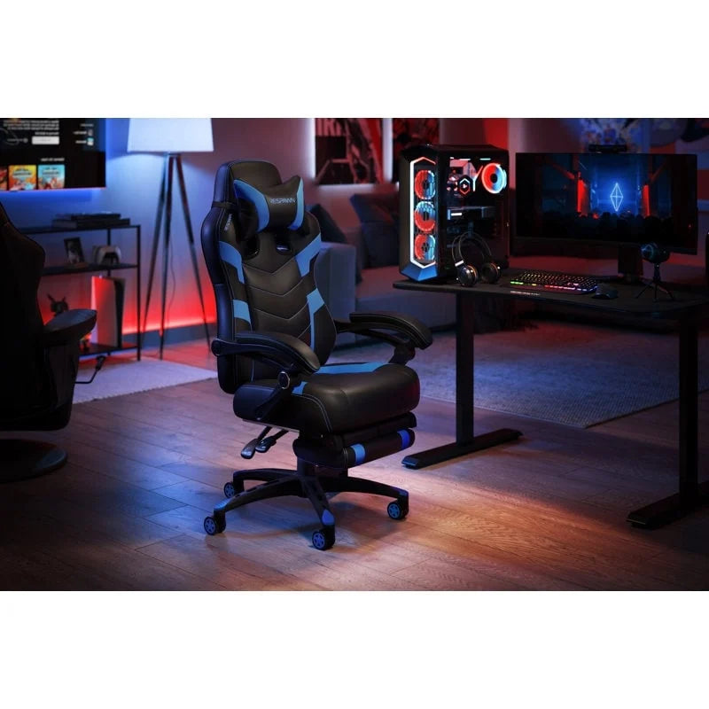 Chaise de jeu - Chaise de jeu avec repose-pieds, bureau et chaise d'ordinateur ergonomiques