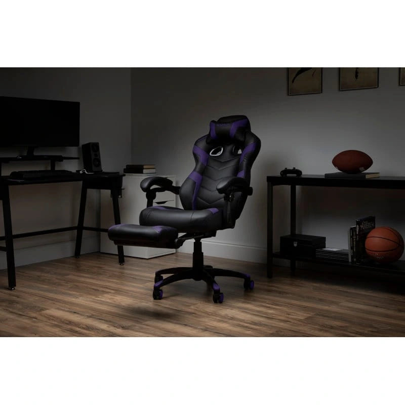 Chaise de jeu - Chaise de jeu avec repose-pieds, bureau et chaise d'ordinateur ergonomiques