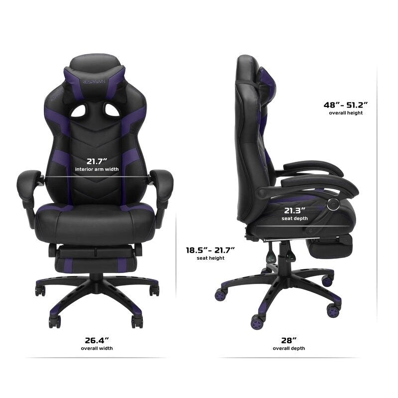 Chaise de jeu - Chaise de jeu avec repose-pieds, bureau et chaise d'ordinateur ergonomiques