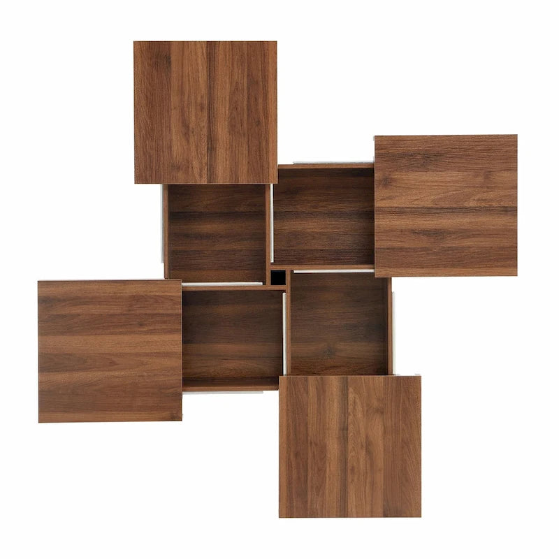 Table basse carrée en marbre (placage) de 39,4 po avec rangement supérieur coulissant