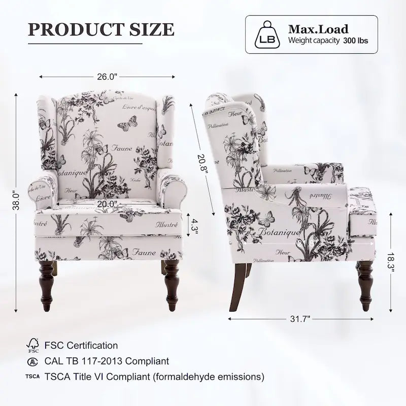 Deux fauteuils décoratifs à pieds inclinés