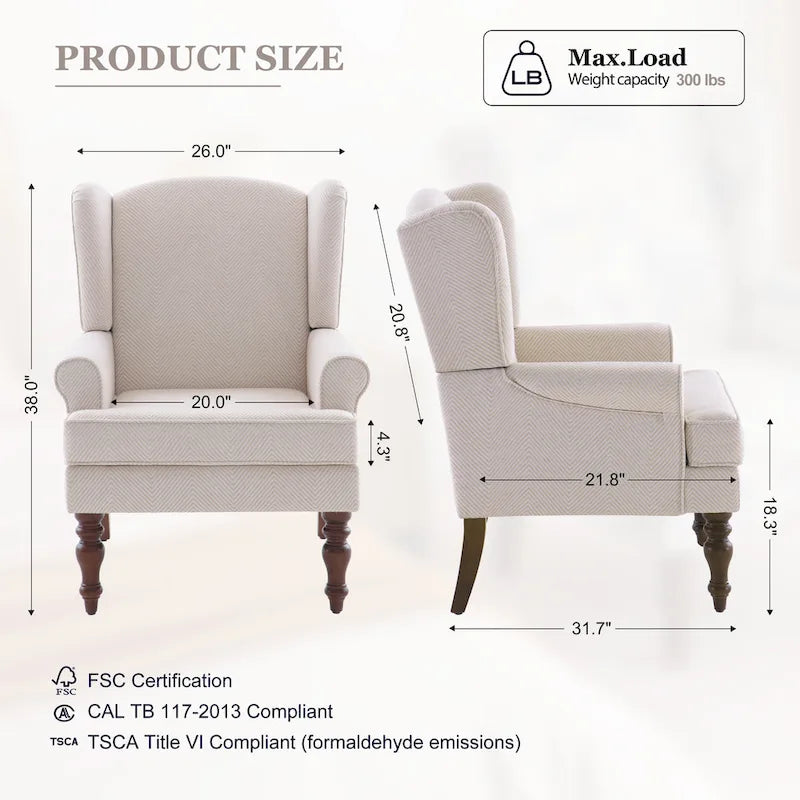 Deux fauteuils décoratifs à pieds inclinés