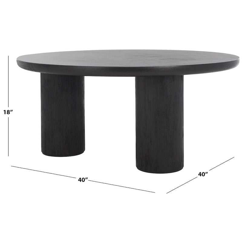 Table basse ronde à trois pieds - 40 cm de large x 40 cm de profondeur x 18 cm de haut
