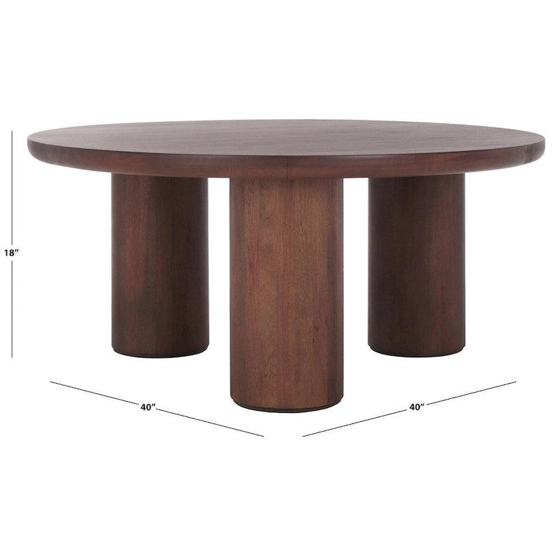 Table basse ronde à trois pieds - 40 cm de large x 40 cm de profondeur x 18 cm de haut