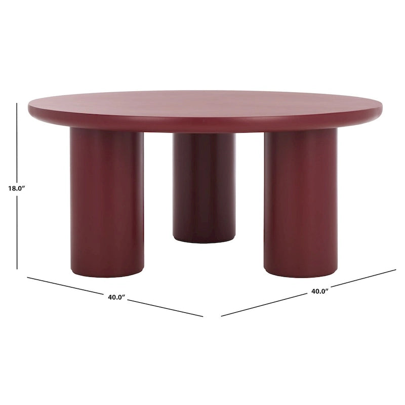 Table basse ronde à trois pieds - 40 cm de large x 40 cm de profondeur x 18 cm de haut
