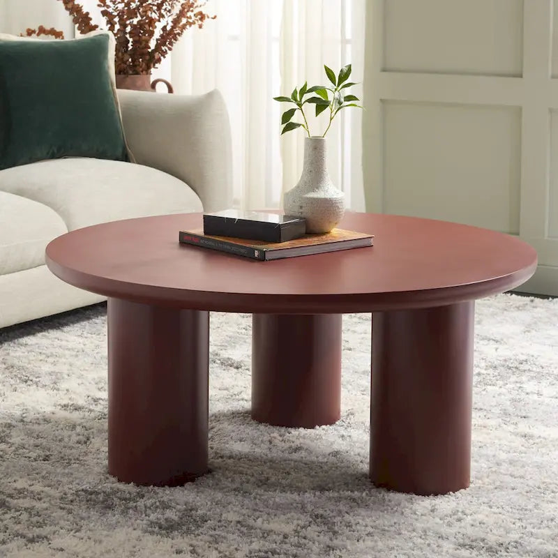 Table basse ronde à trois pieds - 40 cm de large x 40 cm de profondeur x 18 cm de haut