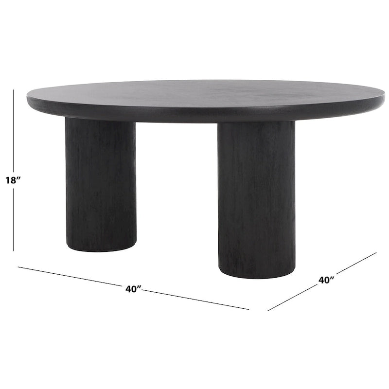 Table basse ronde à trois pieds - 40 cm de large x 40 cm de profondeur x 18 cm de haut