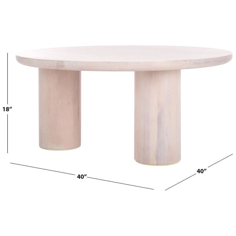 Table basse ronde à trois pieds - 40 cm de large x 40 cm de profondeur x 18 cm de haut