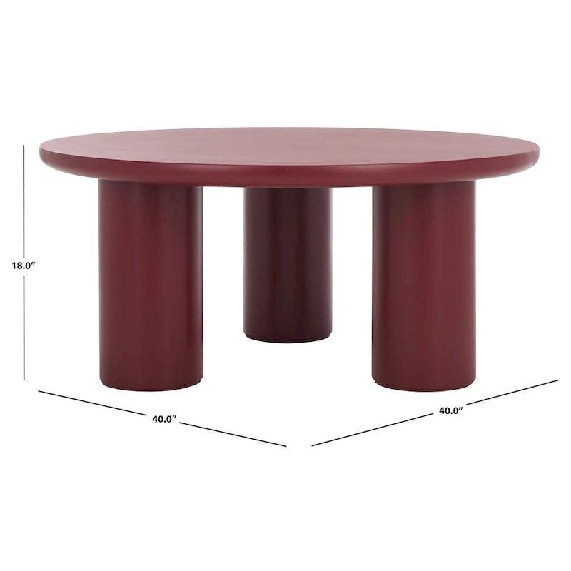 Table basse ronde à trois pieds - 40 cm de large x 40 cm de profondeur x 18 cm de haut