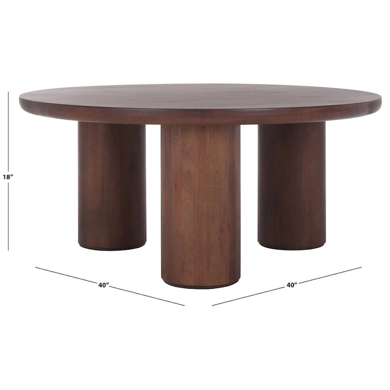 Table basse ronde à trois pieds - 40 cm de large x 40 cm de profondeur x 18 cm de haut